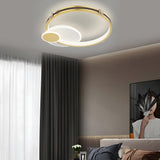 Modern Gold Geometric Round LED Ceiling Light with Three Step Dimming Flush Mount Fixture
