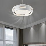Modern White Round Smart Bladeless Ceiling Fan with Dimmable LED Lighting