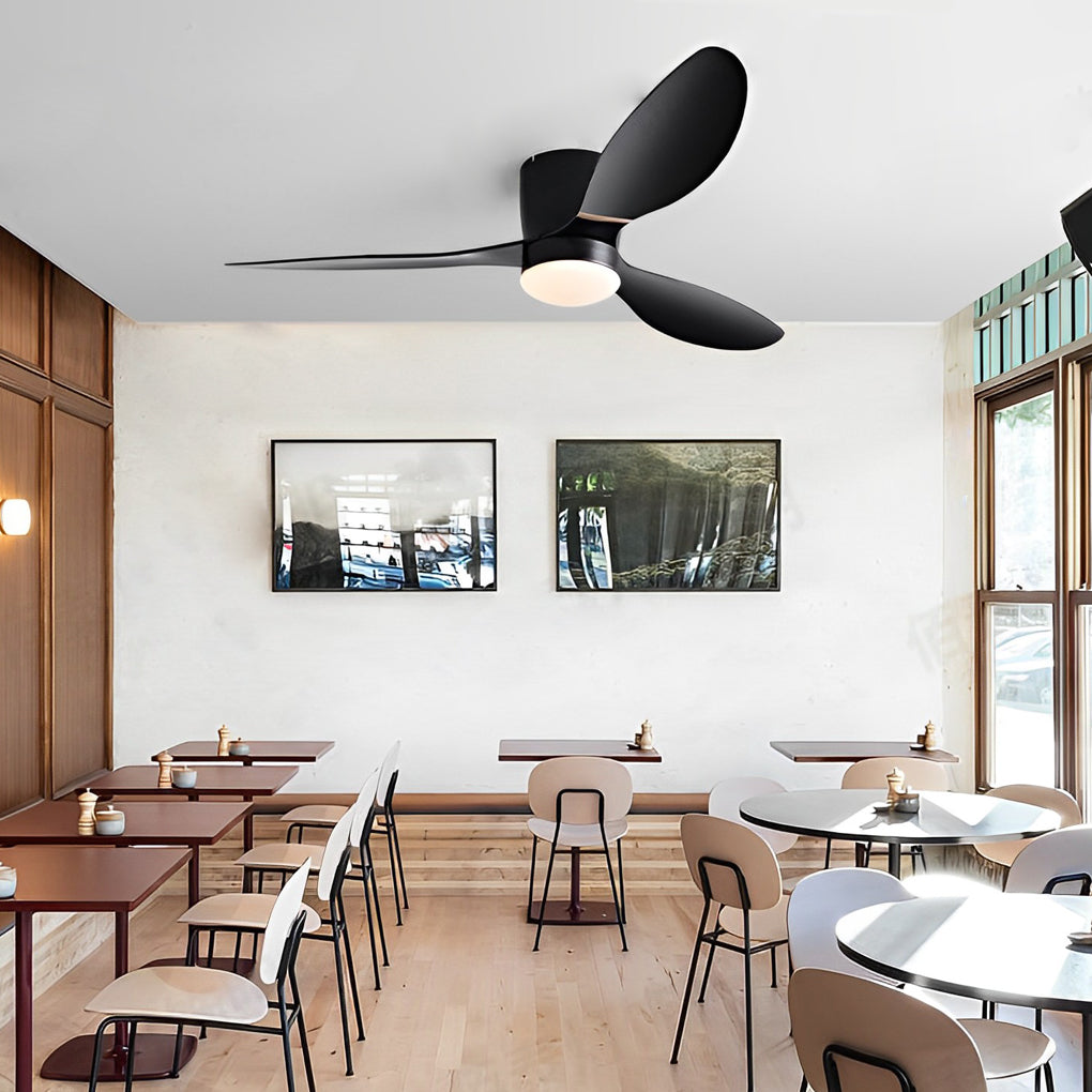 52 Inch Modern LED Ceiling Fan with Remote Control Dimmable 3 Blade Quiet Light Fixture