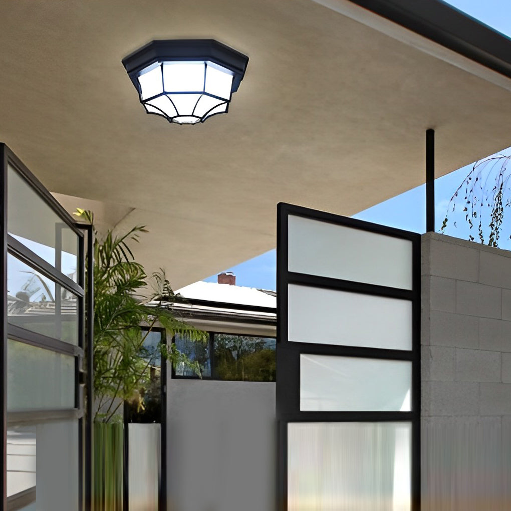 European Style Outdoor LED Flush Mount Ceiling Light Waterproof Aluminum Porch Lamp