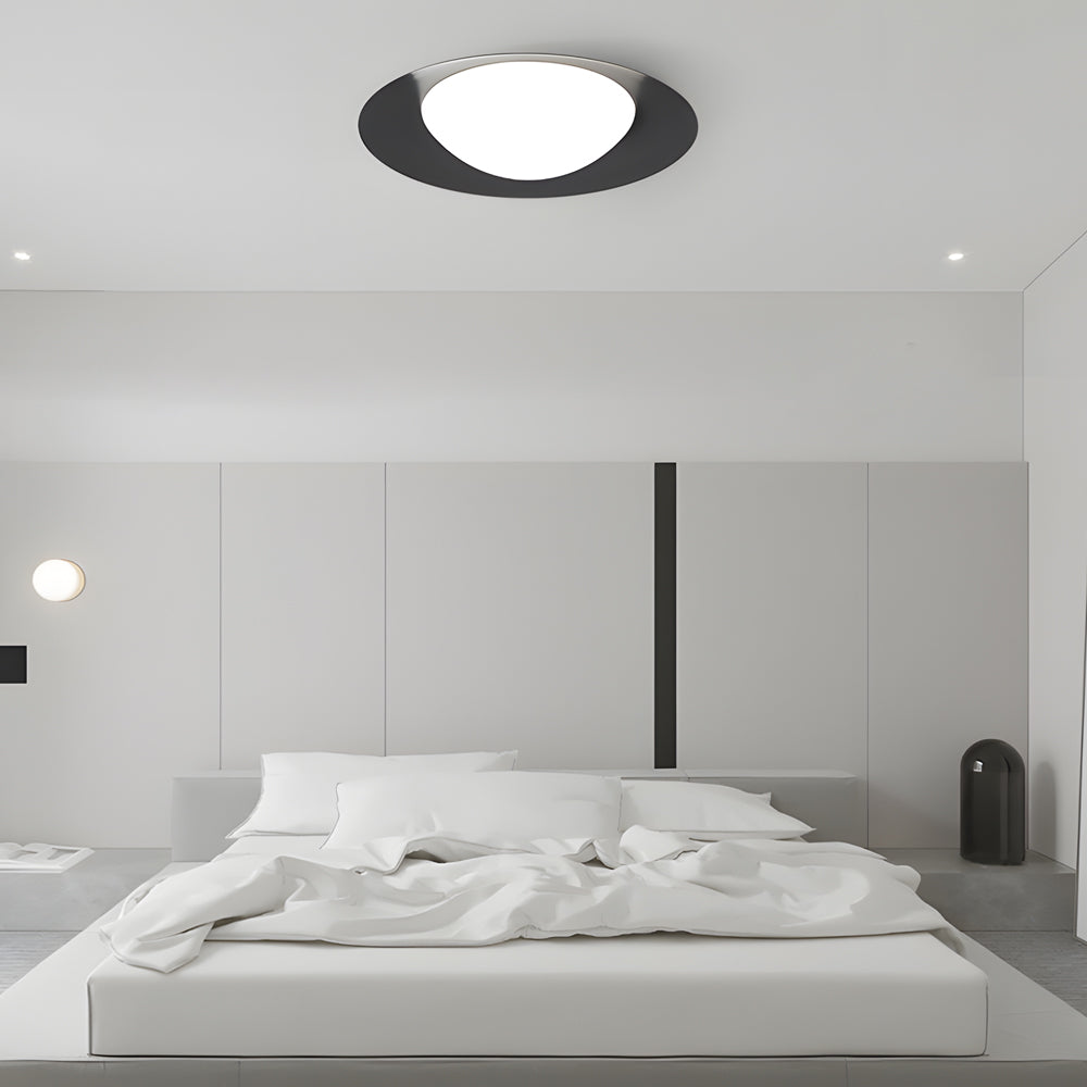 Modern Round LED Flush Mount Ceiling Light with Adjustable Color Temperature and Opal Glass Shade