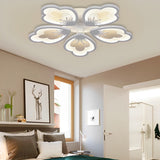 Modern Nordic Flower Shape LED Flush Mount Light with Remote Control Dimming
