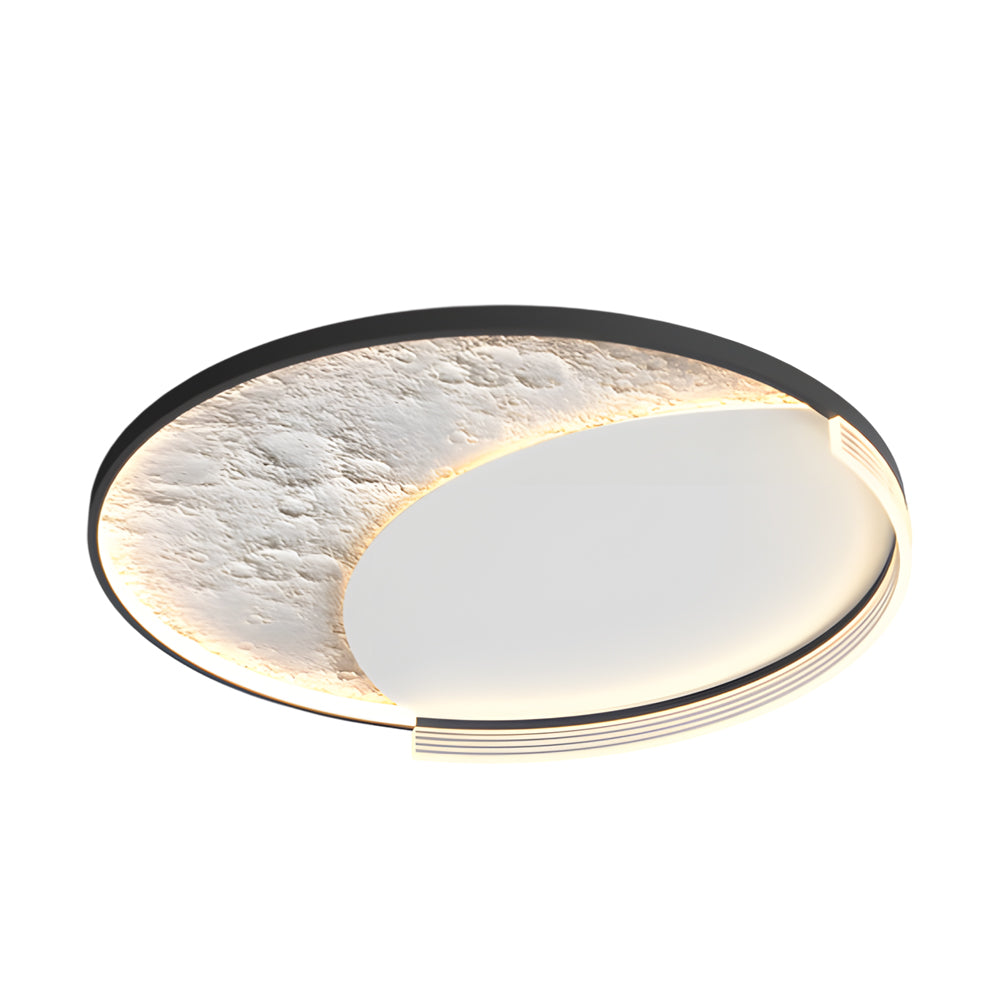 Modern Moon Texture LED Ceiling Light 3 Step Dimming Geometric Flush Mount Lamp
