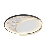 Modern Moon Texture LED Ceiling Light 3 Step Dimming Geometric Flush Mount Lamp