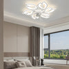 Modern Flower Design Low Profile Ceiling Fan with 3 Color Dimming LED Light for Bedroom and Living Room