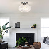 Modern American Style Acrylic Lantern Ceiling Light with Matte Metal Frame and Intricate Pattern Shade