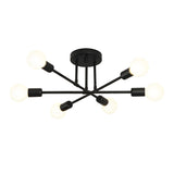 Modern 6 Light Sputnik Semi Flush Mount Ceiling Fixture with Rotatable Iron Arms 22 Inch