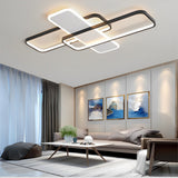 Geometric Overlapping Square LED Ceiling Light Modern Nordic Flush Mount Dimmable Chandelier