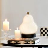 Glass Pear LED Table Lamp with Touch Control and 3 Color Dimming Modes Portable Ambient Light