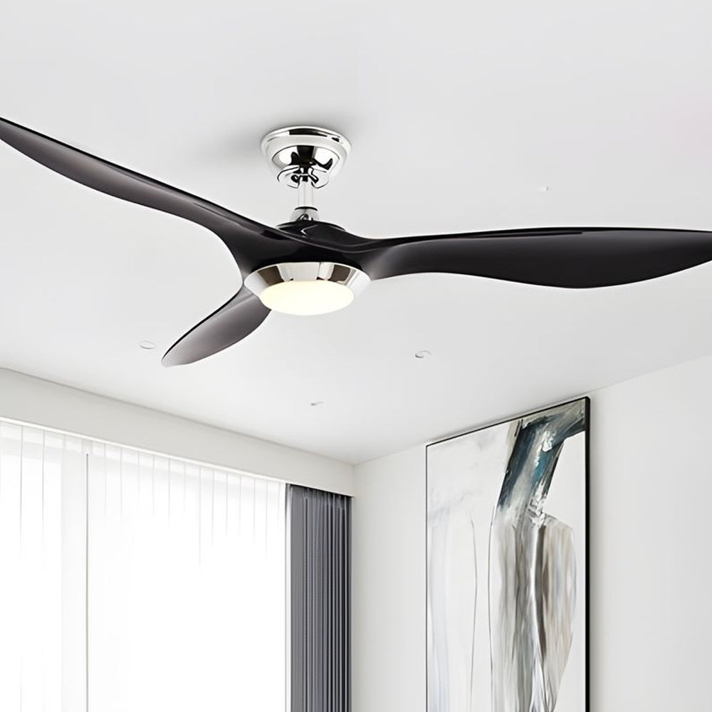 Modern 52 Inch 3 Blade LED Ceiling Fan with Remote 6 Speeds Reversible DC Motor Light