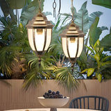 European Style Outdoor Aluminum Pendant Light Waterproof Glass Hanging Chandelier for Garden Porch