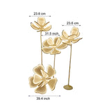 Modern White LED Flower Floor Lamp for Ambient Living Room Lighting with Acrylic Petals