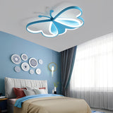 Modern Butterfly Shaped LED Ceiling Light Flush Mount Fixture for Bedroom Kids Room