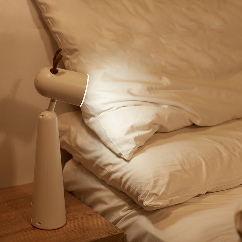 Modern White Antler LED Desk Lamp with USB Rechargeable Battery and Warm Night Light
