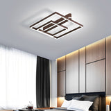 Nordic Square Double Frame LED Flush Mount Ceiling Lamp Aluminum Metal Lighting Fixture