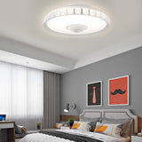 Modern 20 Inch Flush Mount Bladeless Ceiling Fan with Integrated LED Lighting and Remote Control