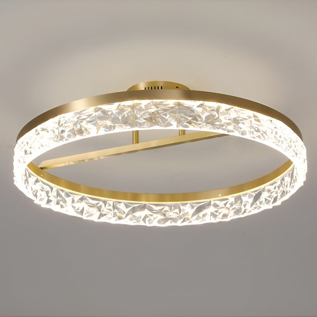 60W Modern Gold Round LED Ceiling Light Minimalist Flush Mount Lighting Fixture