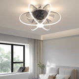 Creative Flower Shaped Bladeless Ceiling Fan with Dimmable LED Light and Remote Control