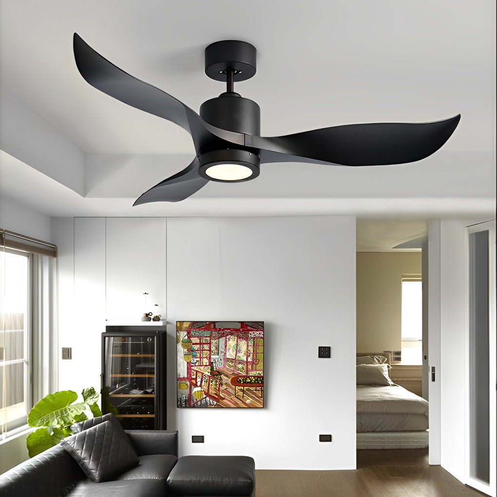 Modern 52 Inch Nordic Ceiling Fan with LED Light and Remote Control Quiet DC Motor 3 Blades