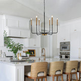 6 Light Iron Candlestick Chandelier Modern Farmhouse Pendant Light for Dining Room and Living Room