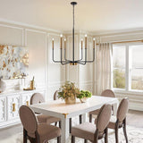 6 Light Iron Candlestick Chandelier Modern Farmhouse Pendant Light for Dining Room and Living Room