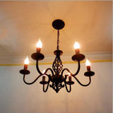6 Light Modern Candle Style LED Chandelier Rustic Industrial Pendant Hanging Ceiling Lamp