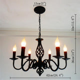 6 Light Modern Candle Style LED Chandelier Rustic Industrial Pendant Hanging Ceiling Lamp