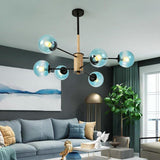 6 Light Modern Glass Ball Sputnik Chandelier Pendant Lamp for Living Room Dining Area