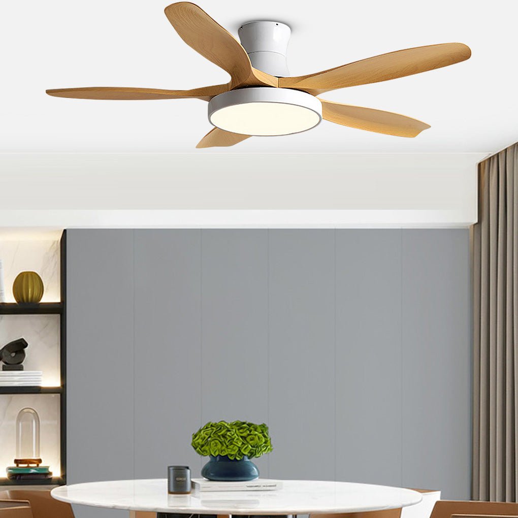 60 Inch Modern Ceiling Fan with LED Light and Remote Control 6 Speed Reversible DC Motor