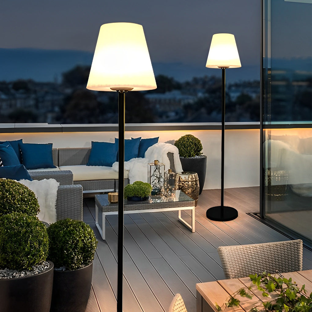 60 Inch Smart Outdoor Solar Floor Lamp with App Controlled RGB and Warm White Lighting