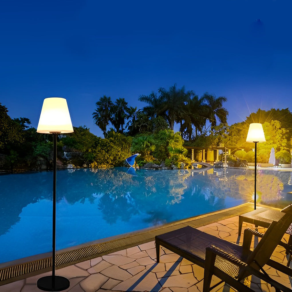60 Inch Smart Outdoor Solar Floor Lamp with App Controlled RGB and Warm White Lighting
