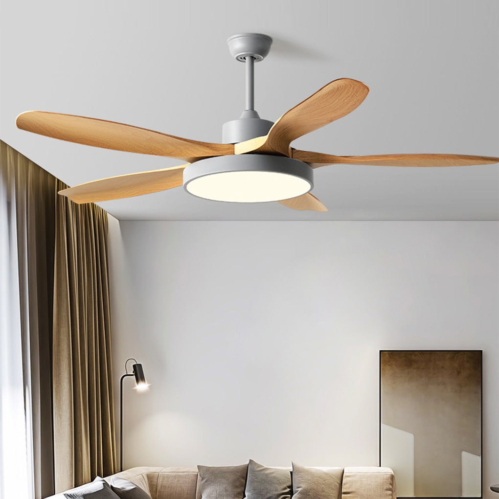 Modern 60 Inch Nordic Ceiling Fan with Dimmable LED Light and Silent Remote Control