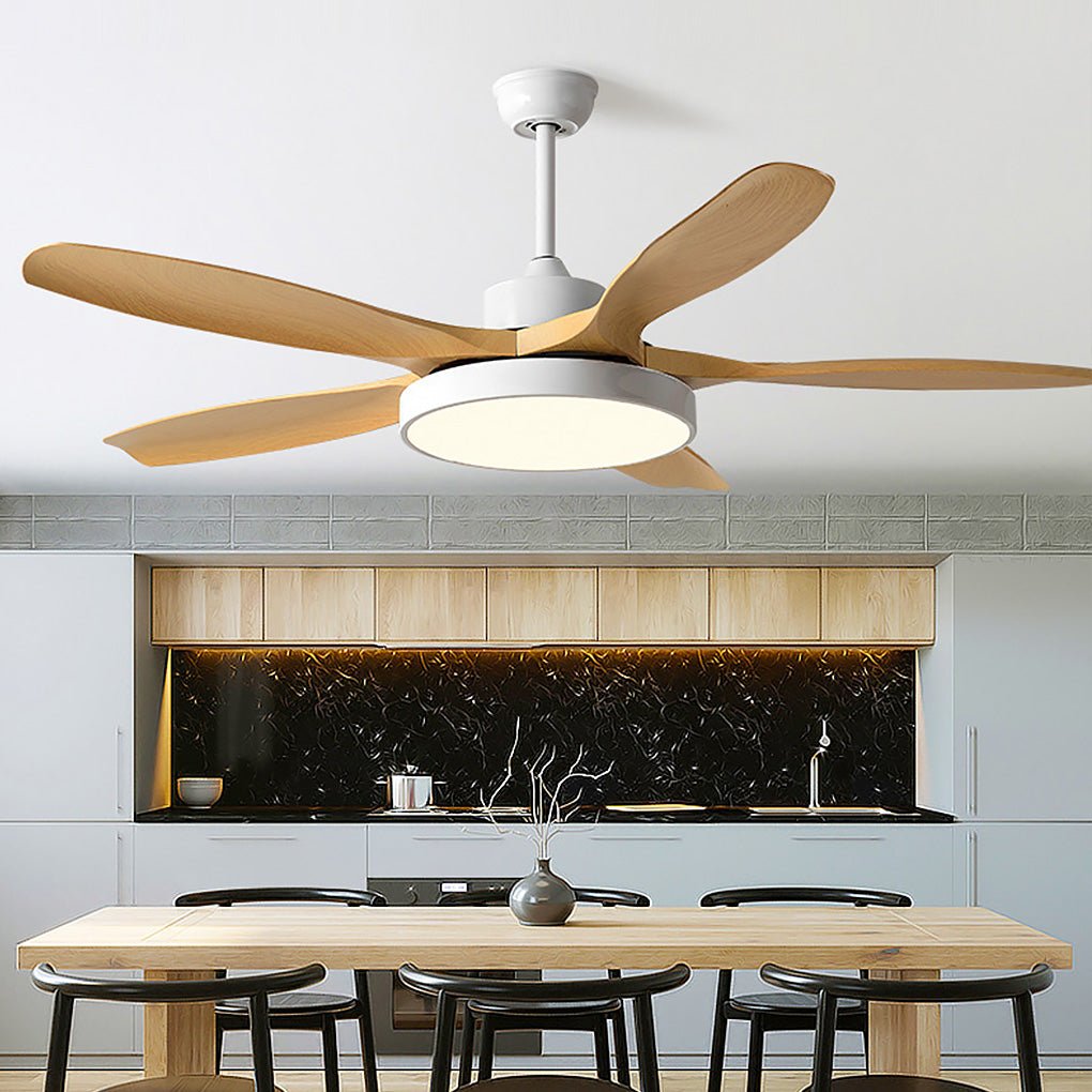 Modern 60 Inch Nordic Ceiling Fan with Dimmable LED Light and Silent Remote Control