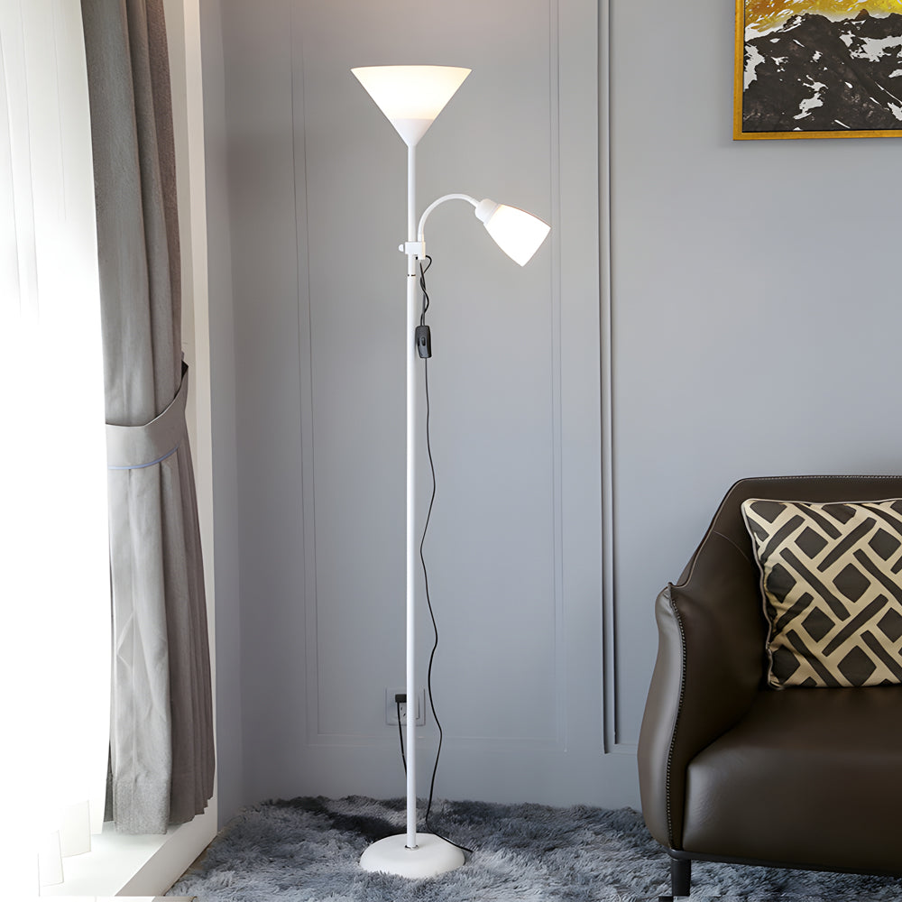 Modern 67 Inch Torchiere Floor Lamp with Adjustable Side Reading Light and Color Dimming