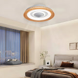 Modern 20 Inch Bladeless Smart Ceiling Fan with Dimmable LED Light and Remote Control