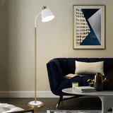 Modern 62 Inch Adjustable Metal Reading Floor Lamp with Rotatable Cone Shade and LED Bulb