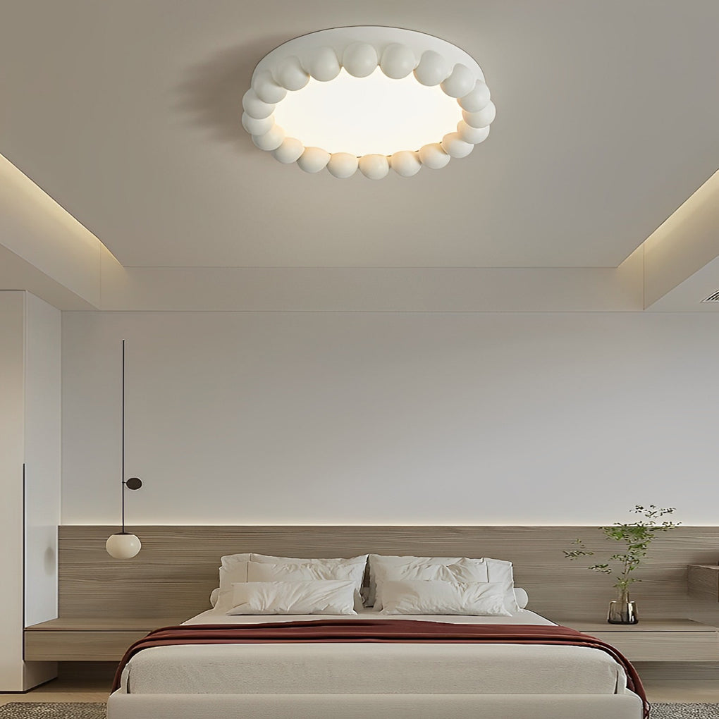Round Modern LED Ceiling Light with 3 Color Temperature Dimming Handmade Nordic Design