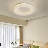 Modern Round LED Ceiling Light Fixture with Three Step Dimming Acrylic Flush Mount Lamp for Bedroom