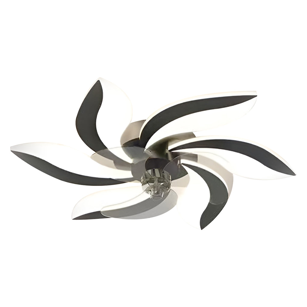 Modern Nordic Flower Shaped LED Ceiling Fan with Three Step Dimming and Timed Shutdown