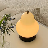 Glass Pear LED Table Lamp with Touch Control and 3 Color Dimming Modes Portable Ambient Light