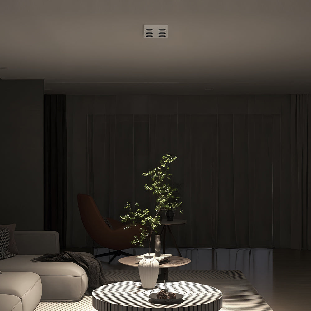Ultra Thin Rectangular LED Flush Mount Ceiling Light Honeycomb Anti Glare Indoor Aluminum Fixture