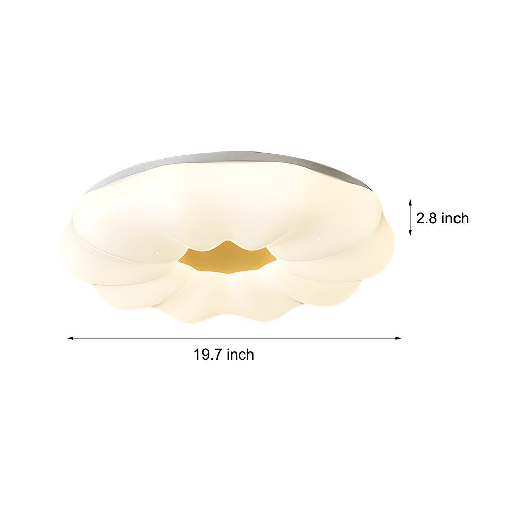 Modern Cloud Flower Acrylic Ceiling Light with 3 Step Dimming Flush Mount Lamp in White