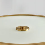Modern Gold Drum Flush Mount Ceiling Light with Ribbed Glass Shade for Living Room and Bedroom