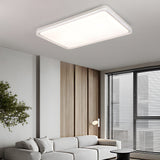 Modern White Acrylic LED Flush Mount Ceiling Light for Bedroom and Living Room