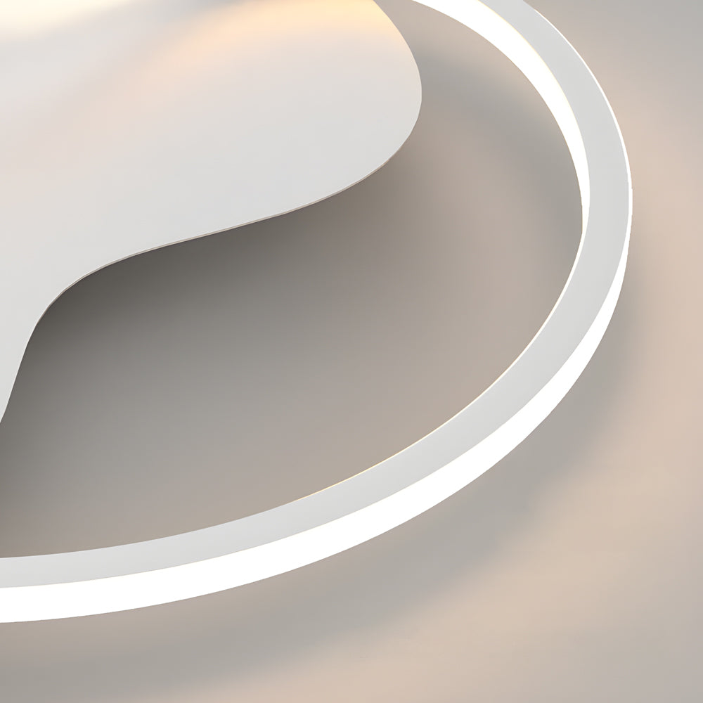 Modern White Round LED Flush Mount Ceiling Light with 3 Step Color Dimming