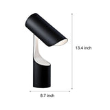Modern Matte Black LED Desk Lamp with Adjustable Cylindrical Shade for Office and Workspace