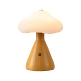 Modern Brushed Metal Mushroom LED Table Lamp with Touch Dimming for Bedroom