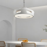 Modern White Round Smart Bladeless Ceiling Fan with Dimmable LED Lighting