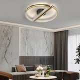 Modern Geometric Semicircle LED Ceiling Light Fixture with Three Step Dimming and Ring Design