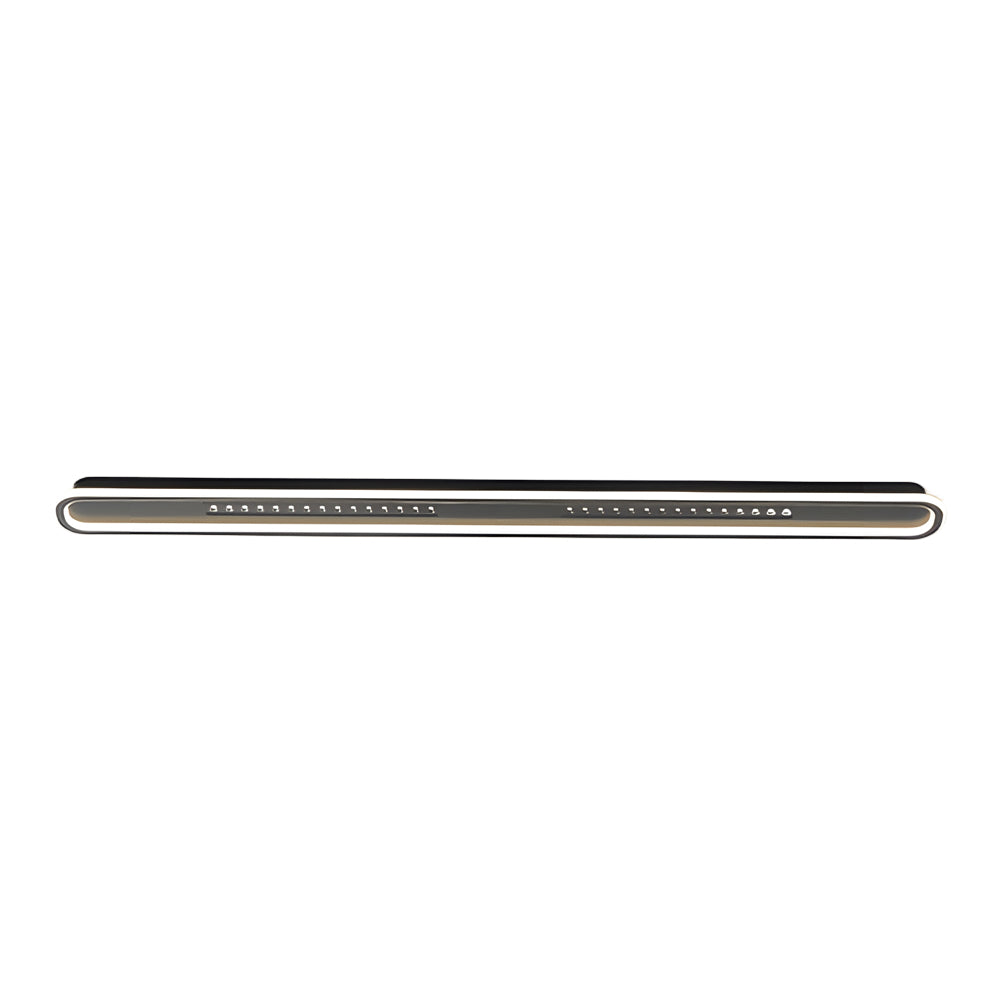 Modern Rounded Rectangular Flush Mount Ceiling Light with 3 Step Color Temperature
